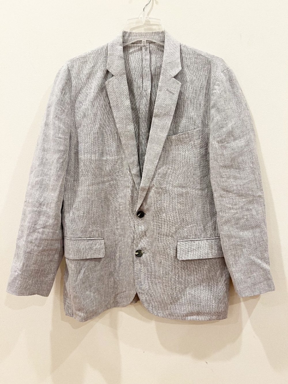 J Crew Thompson Blazer Mens 40 Gray Linen Unstructured Summer Lightweight Beach